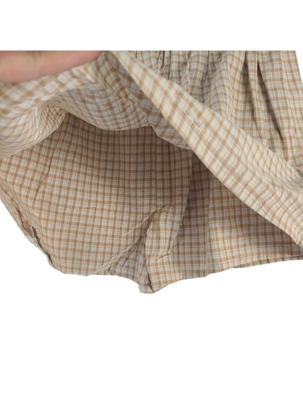 NEW Rhythm London Check Skort Beige & White Plaid Cotton Blend Women's Size 8 - Picture 7 of 8